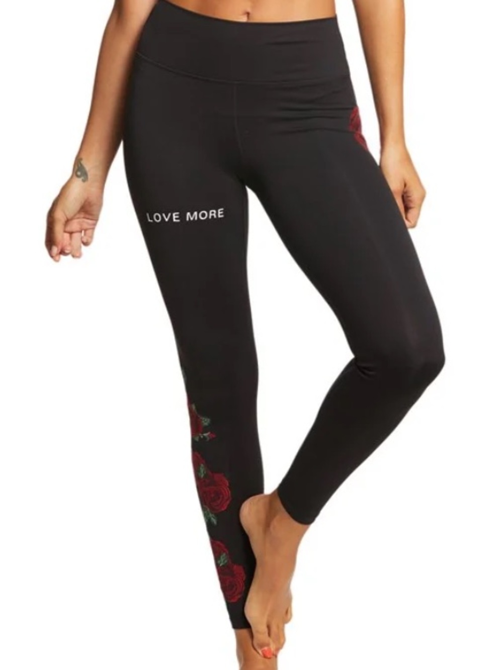 LOVE MORE BLACK FLORAL LEGGINGS
